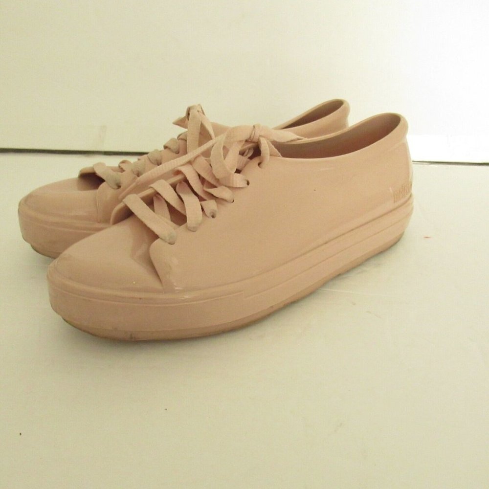 Melissa Jelly Sneakers 7 EU 38‎ Pink Lace Up Low